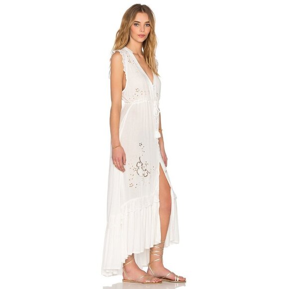 Spell & The Gypsy Isla Bonita Embroidered Dress Duster White Size Small - Picture 5 of 16